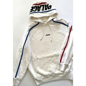Palace S-Line Men's Skateboard Hoodie White/Red/Blue Size Small